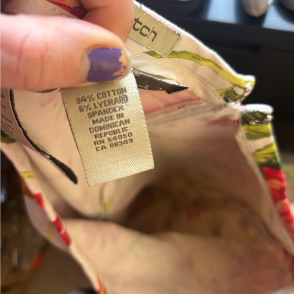 Cream+Vibrant Red Floral Cottagecore Garden Midi Skirt Women’s Size L - Picture 7 of 16